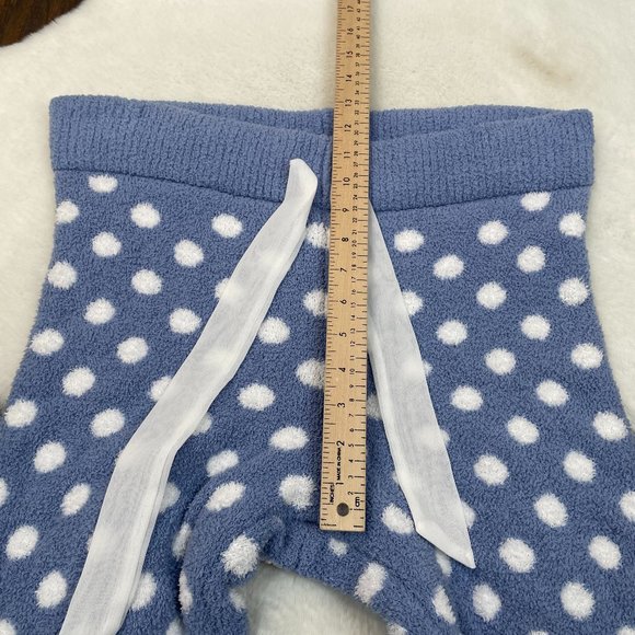 Honeydew Leggings XL Blue White Polka Dot Fuzzy Knit Sleep Lounge Pants Women's - Picture 12 of 14